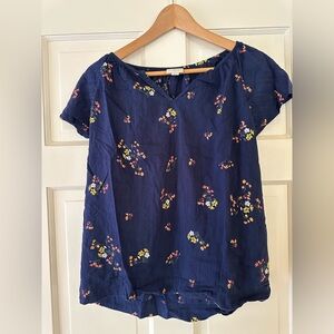 UNIONBAY Navy Floral Blouse
